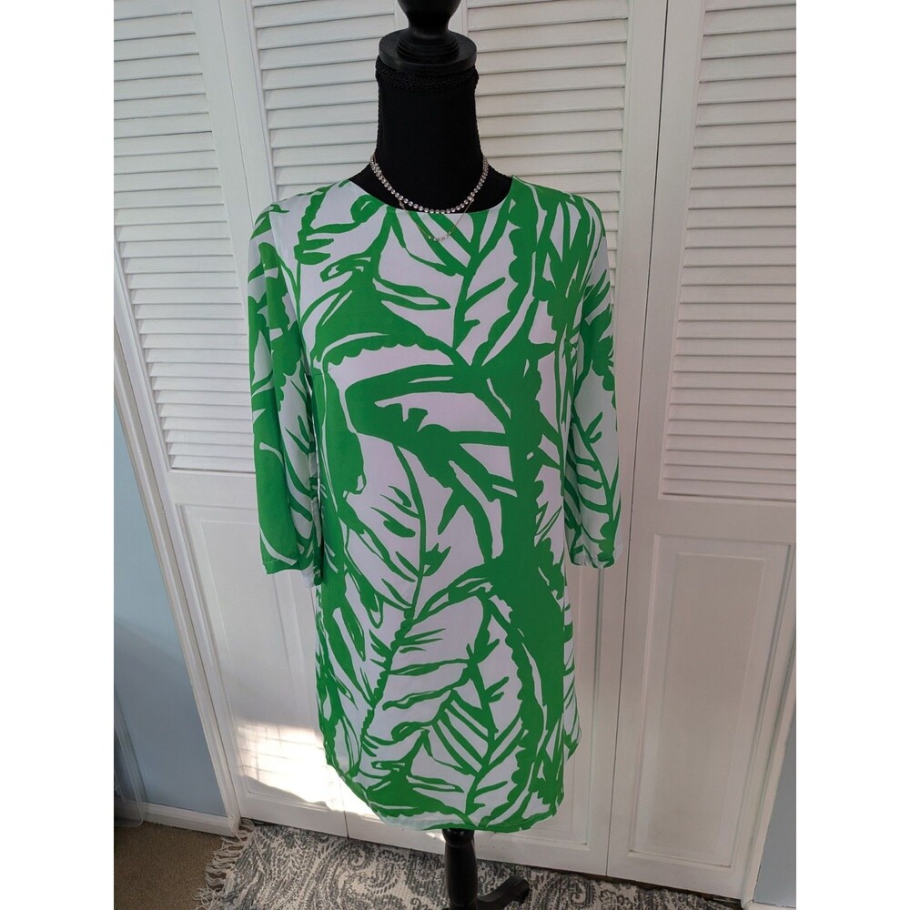 LILLY PULITZER for Target Boom Boom Shift Dress Women's S Tropical Leaves Green
